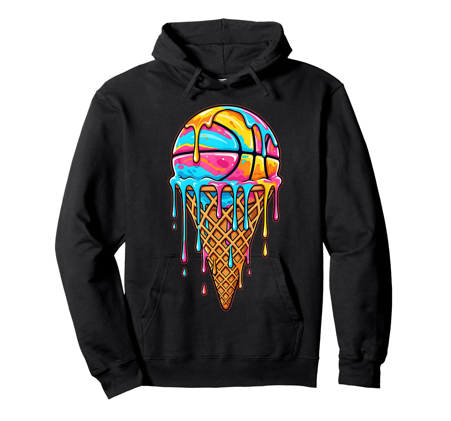 Basketball Drip Ice Cream Cone Funny Sport Player Boys Girls T-Shirt