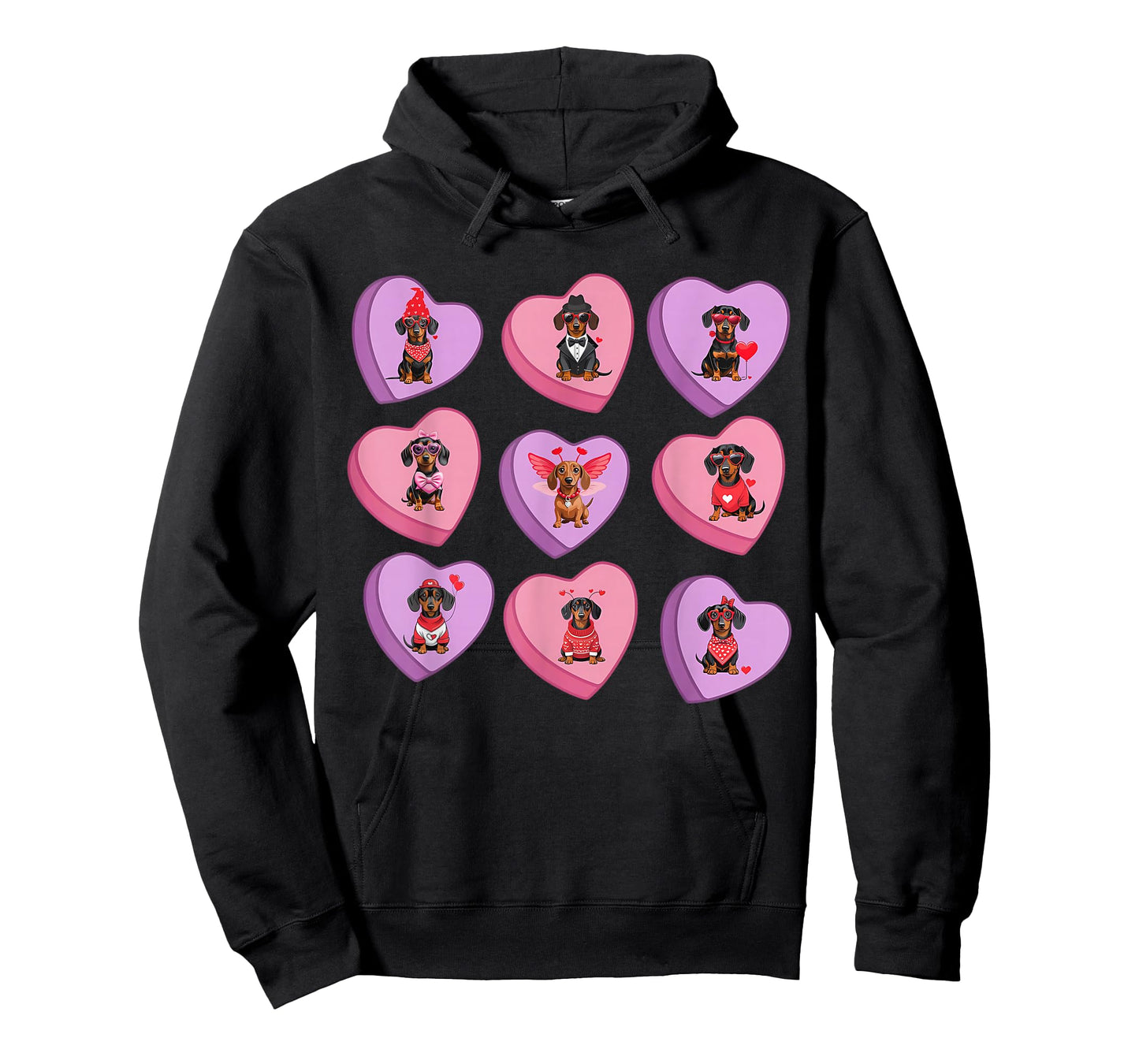 Dachshund Hearts Candy Valentines Weiner Dog Pet Lover T-Shirt