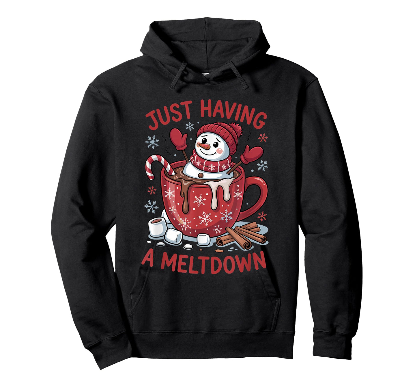 Funny Christmas Snowman Hot Chocolate Just Having A Meltdown T-Shirt