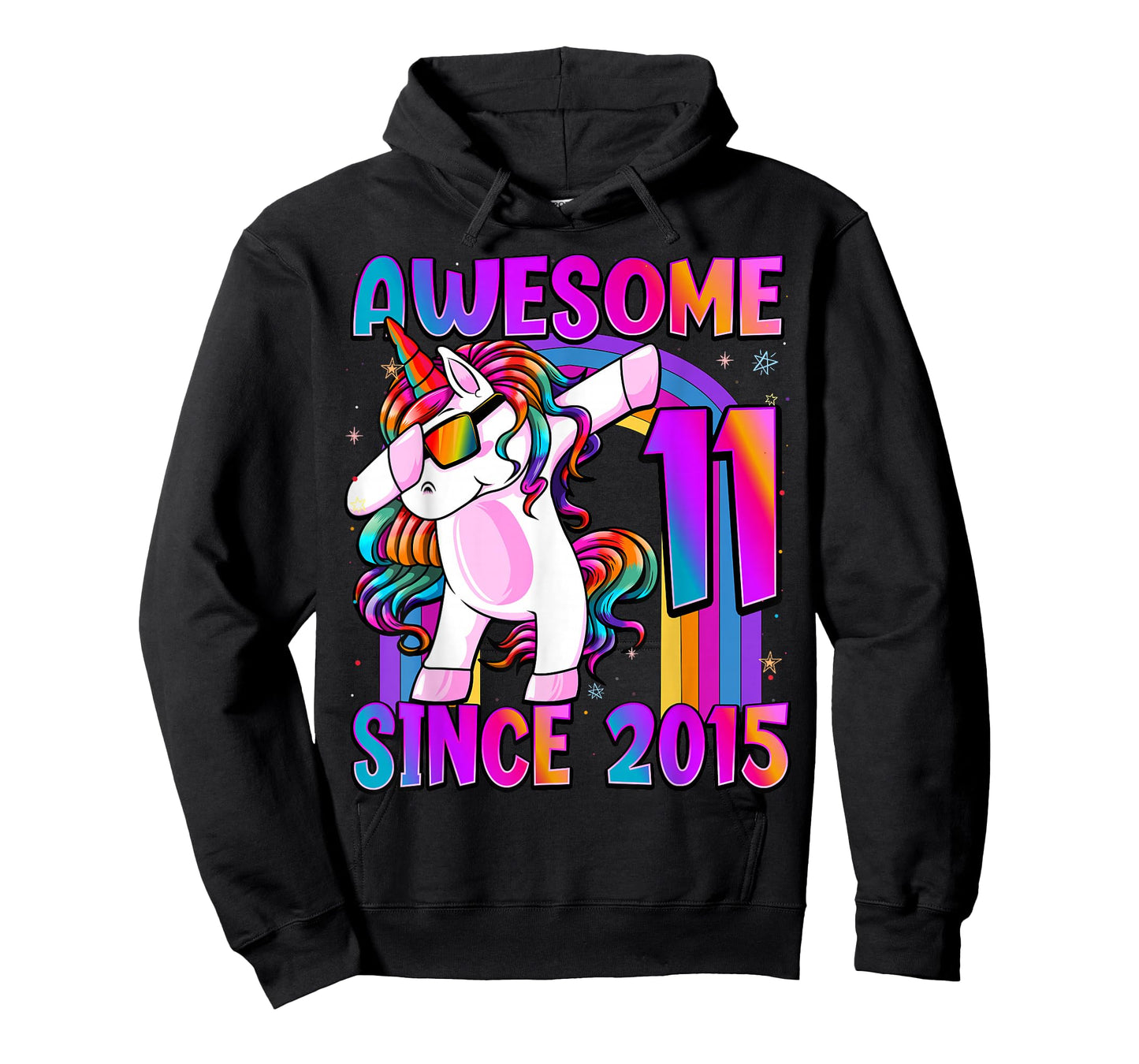 11 Year Old Girl Awesome Since 2015 Unicorn 11th Birthday T-Shirt