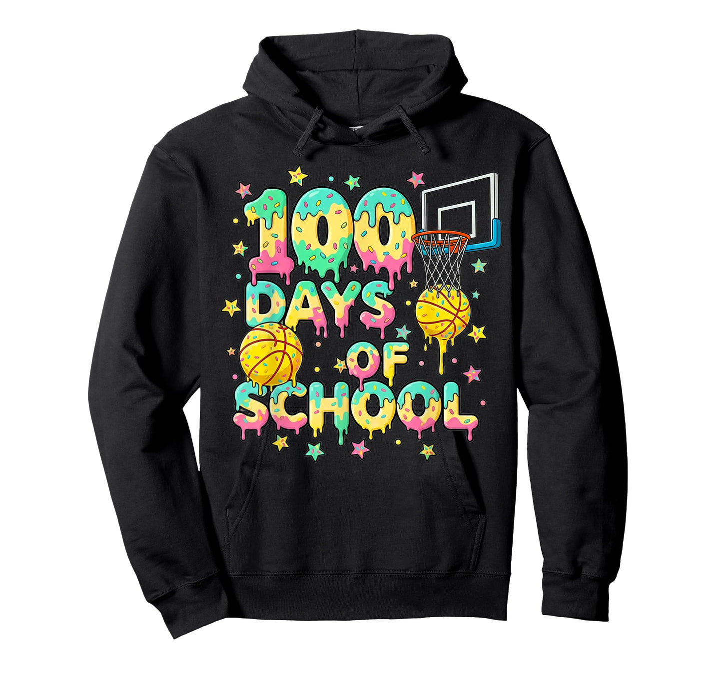 100 Days of School Basketball Girls Boys Kids Funny Teachers T-Shirt