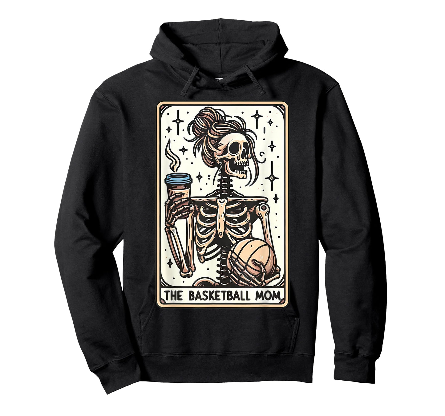 Basketball Mom Tarot Card Basketball Mama Skeleton Coffee T-Shirt