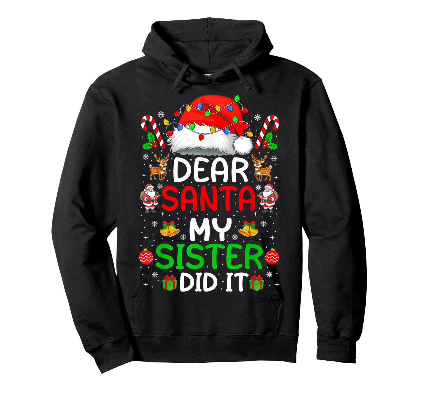 Dear Santa My Sister Did It Christmas Xmas Boys Girls Kids T-Shirt