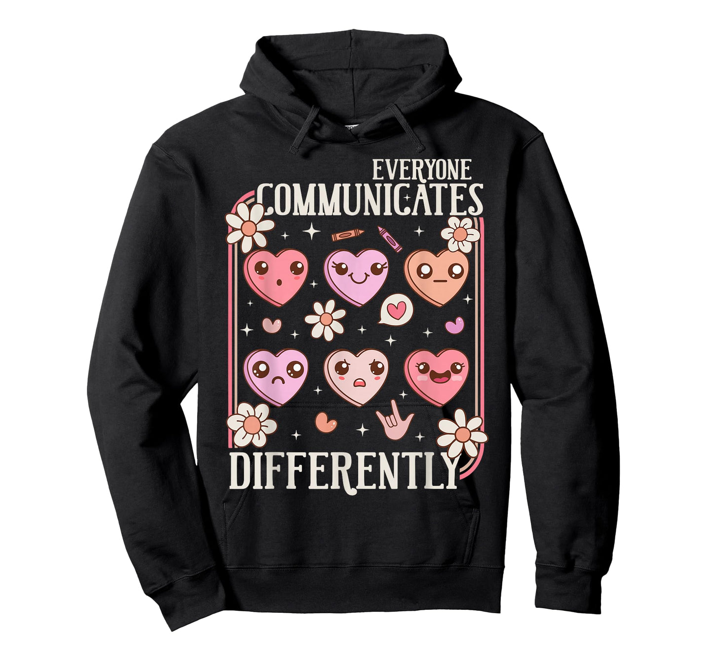 Everyone Communicates Differently Valentines Day Autism T-Shirt