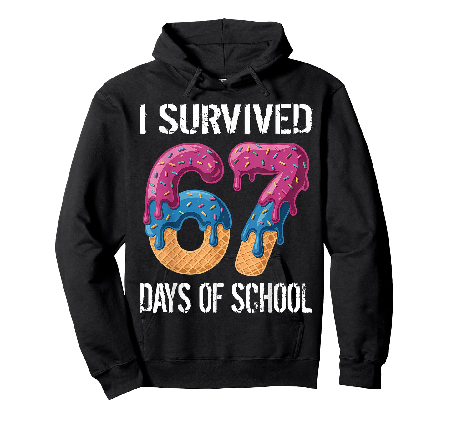 I Survived 67 Days of School Boys Ice Cream Drip Teacher T-Shirt
