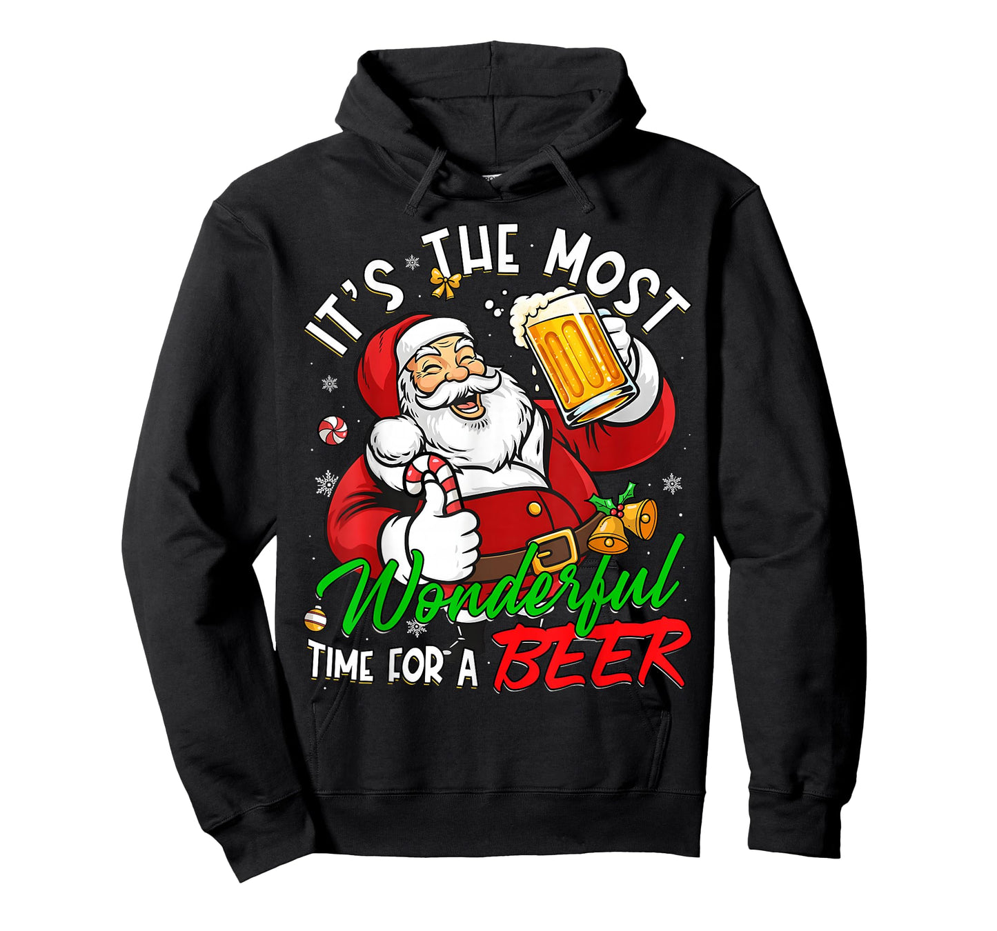 Wonderful Time Funny Christmas Santa Claus Drinking Beer T-Shirt