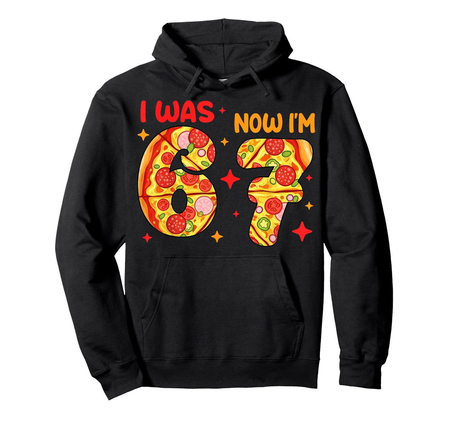 I was 6 Now I'm 7 Pizza Birthday 7 Year Old Theme T-Shirt