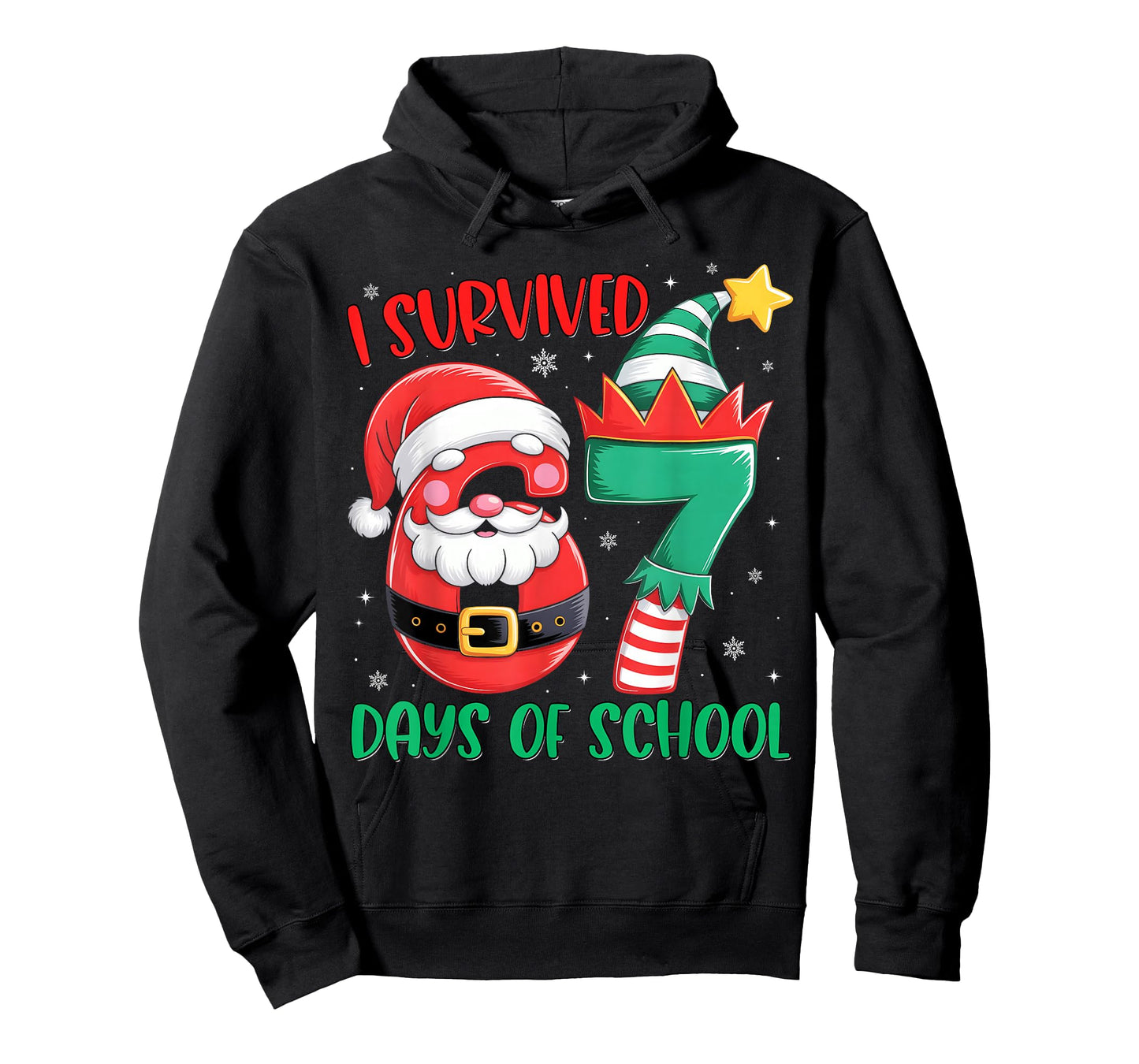 Christmas I Survived 67 Days of School Funny Six Seven T-Shirt