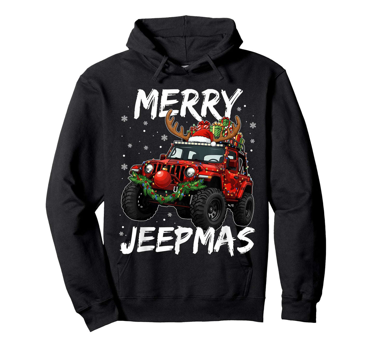 Merry Jeepmas Ugly Light Reindeer Christmas Funny Xmas Kids T-Shirt