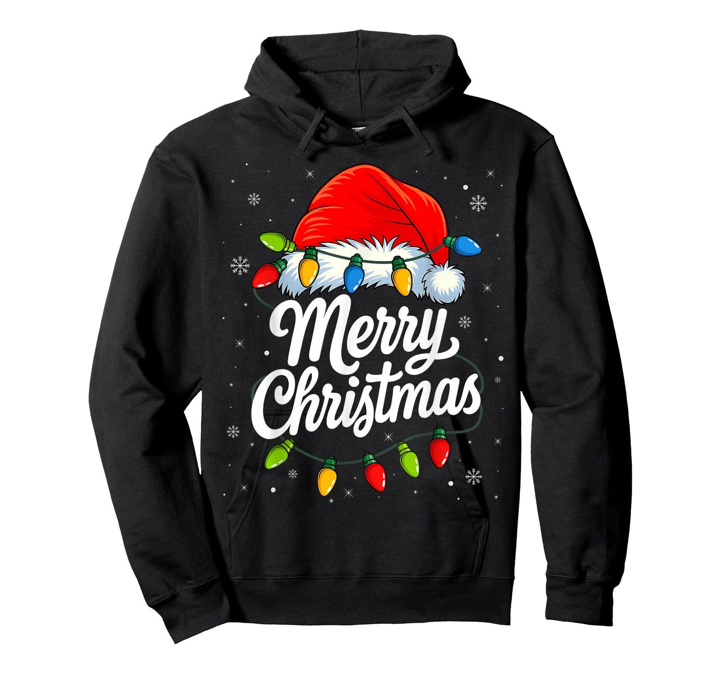 Merry Christmas Red Santa hat and Lights T-Shirt