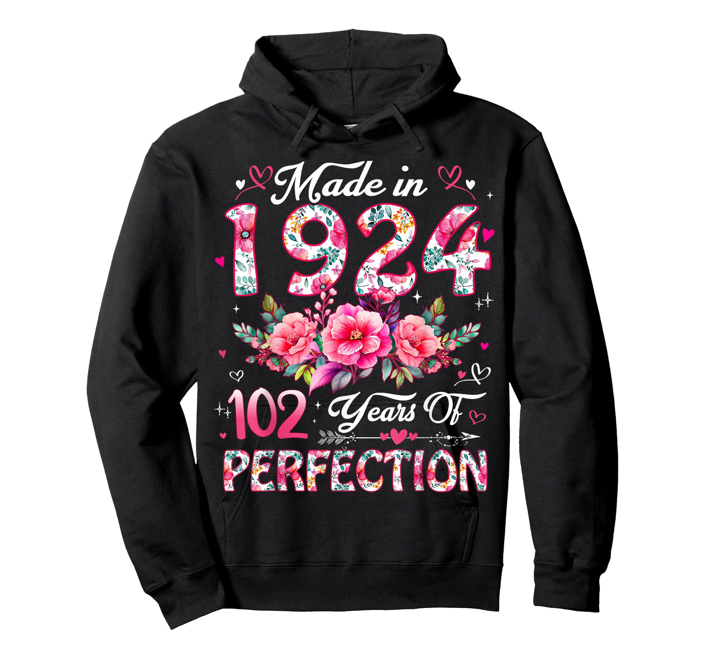 102 Year Old Made in 1924 Floral 102nd Birthday Women T-Shirt