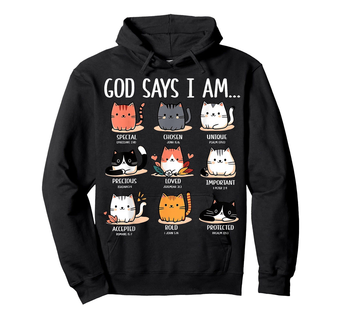 Cute God Says I Am Cat Lover Funny Christian Kids Girls T-Shirt