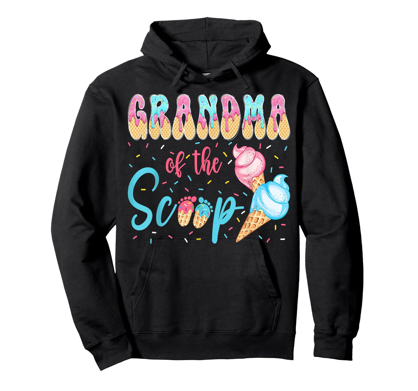 Grandma of The Scoop Ice Cream Gender Reveal Baby Shower T-Shirt