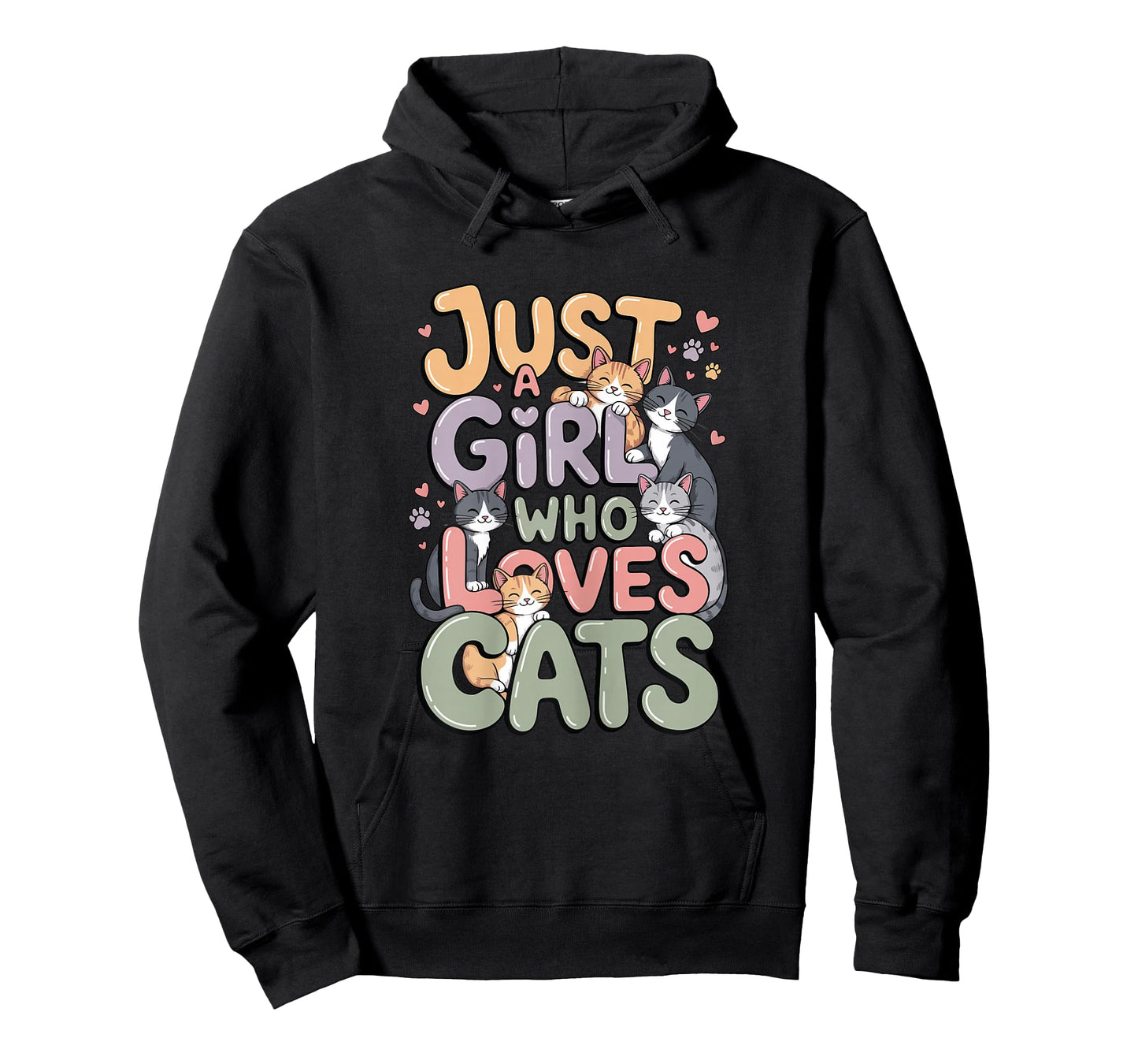 Just a Girl Who Loves Cats Cute Kawaii Cat Lover Women Girls T-Shirt