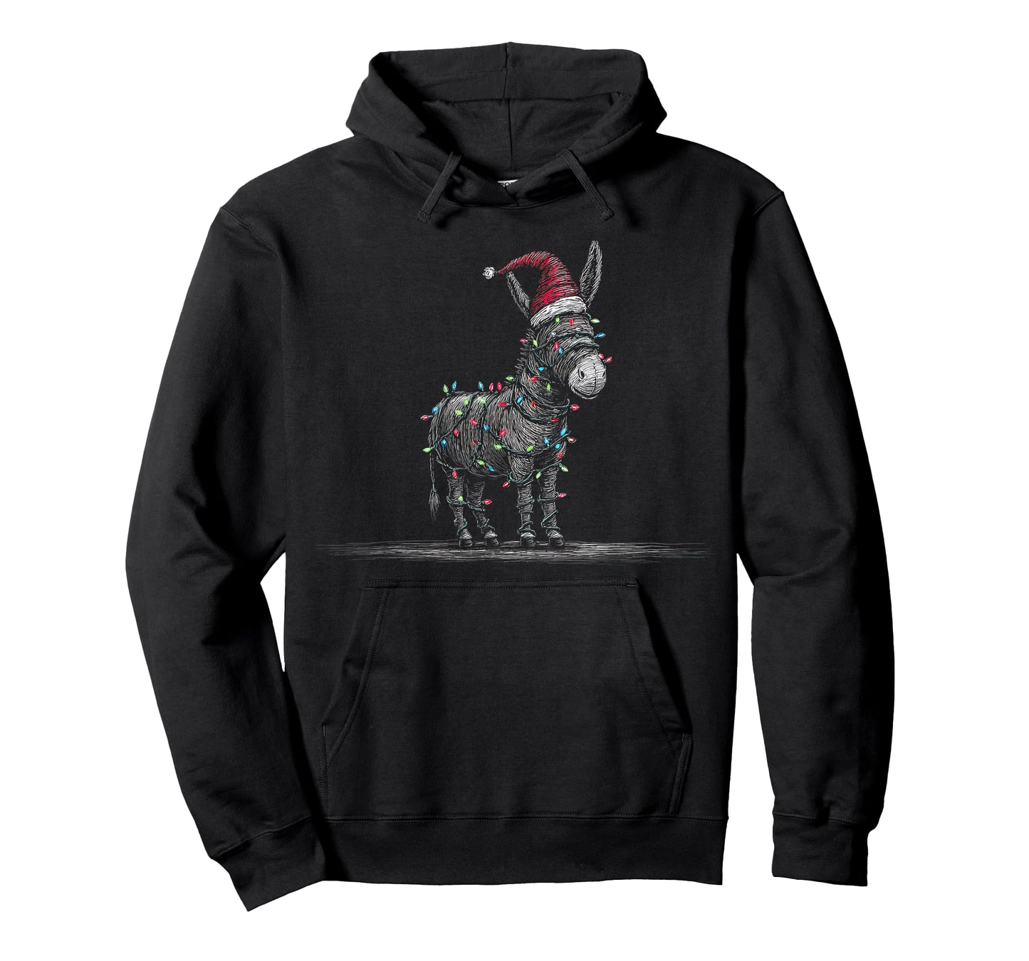 Funny Donkey Christmas Graphics Animal Lights Lover T-Shirt