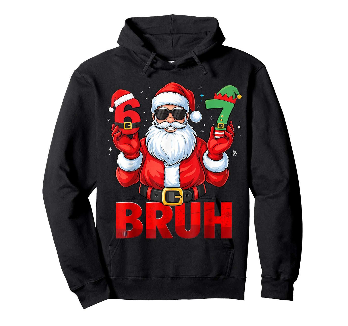Bruh Six Seven 67 Meme 6 7 Elf Santa Christmas Pajamas Kids T-Shirt