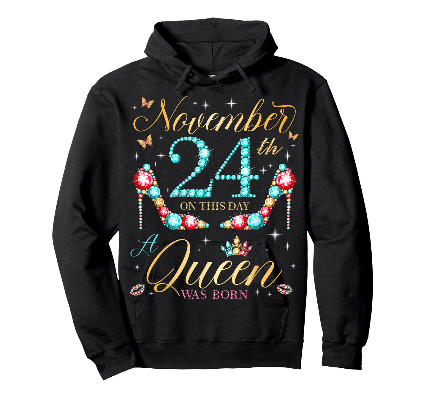 On November 24th A Queen was Born on November 24 Birthday T-Shirt