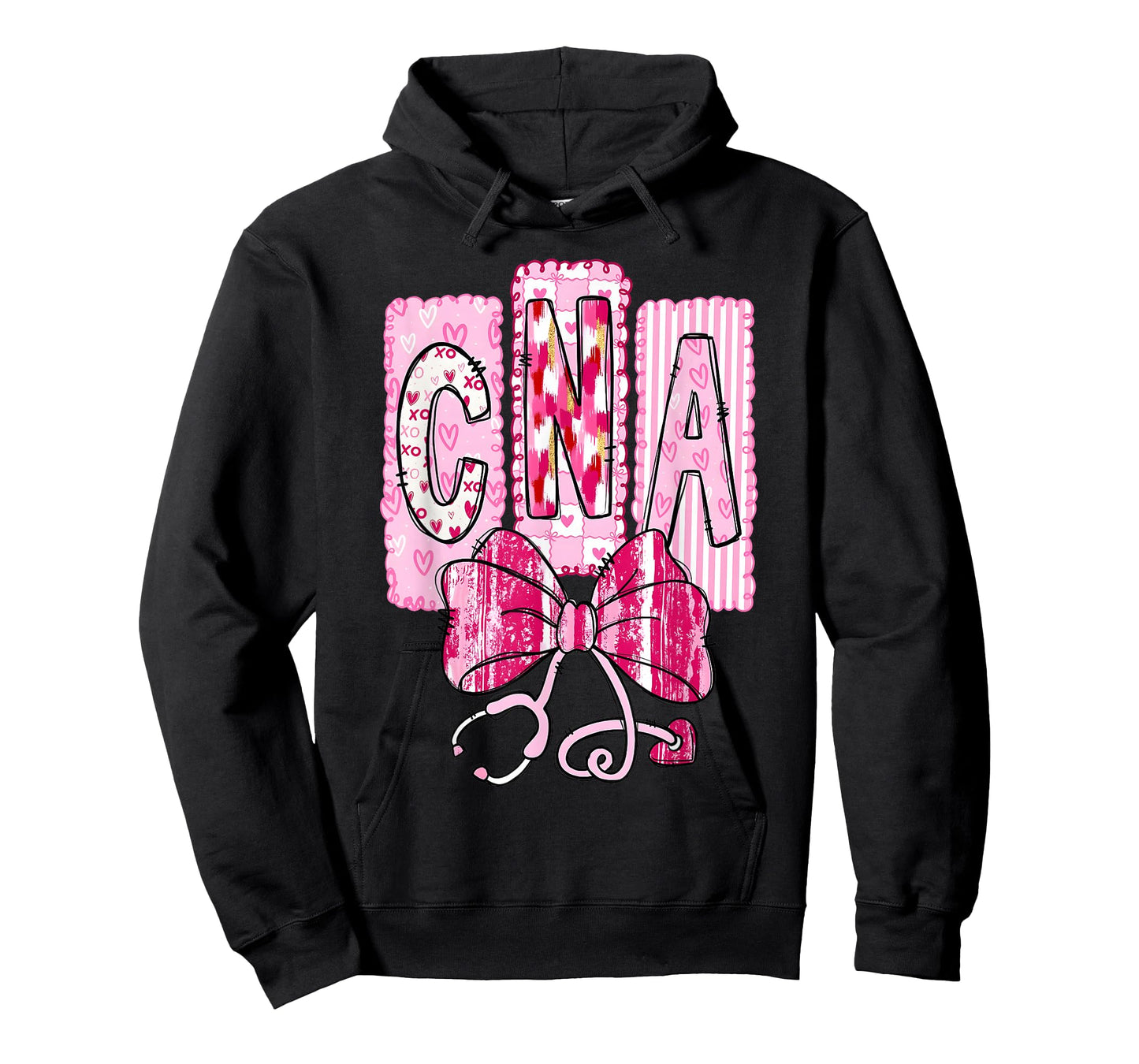 Valentine CNA Nurse Coquette Bow Stethoscope Girl Women T-Shirt
