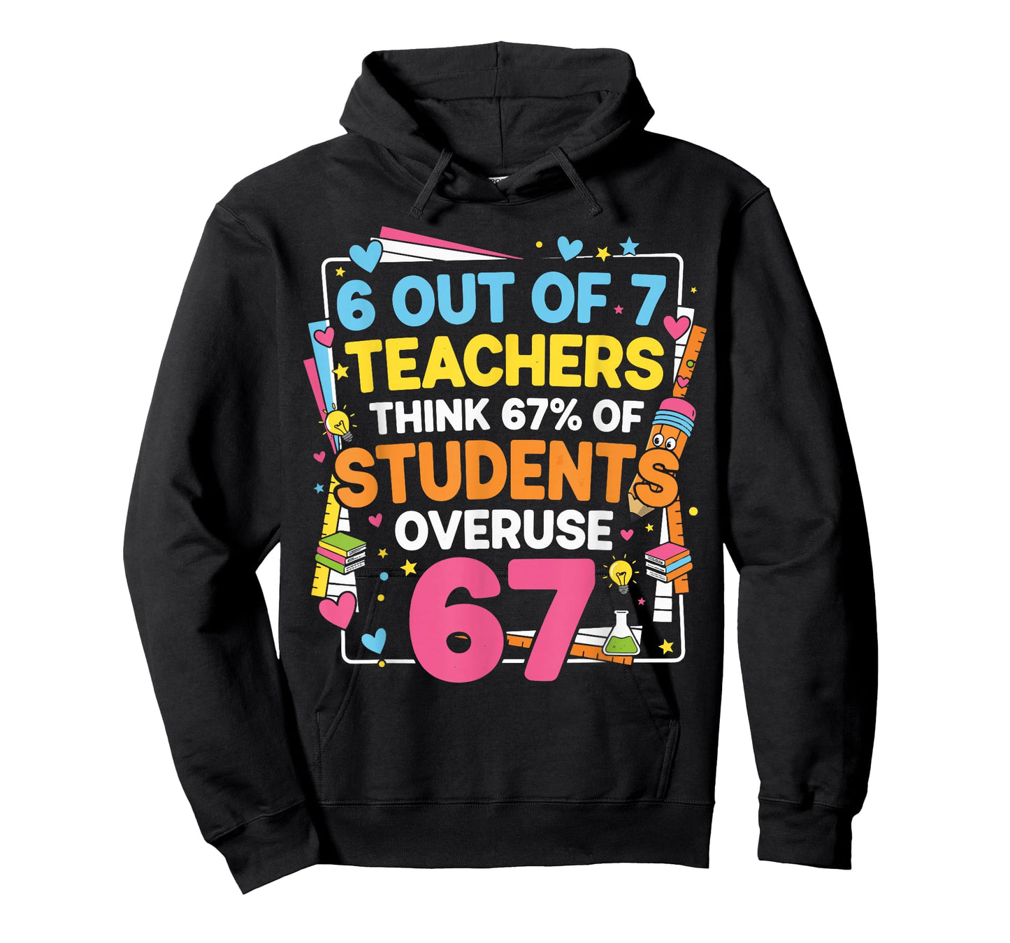6 Out of 7 Teachers Think 67% of Students Overuse 67 Funny T-Shirt