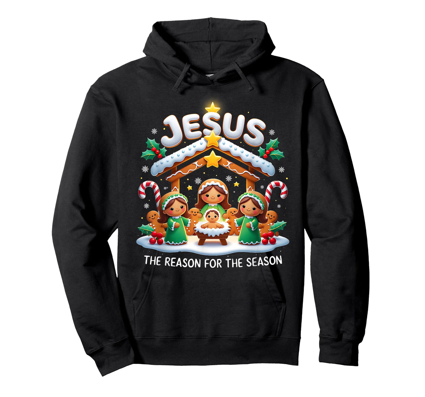 Jesus The Reason for Season Gingerbread Christmas Art T-Shirt