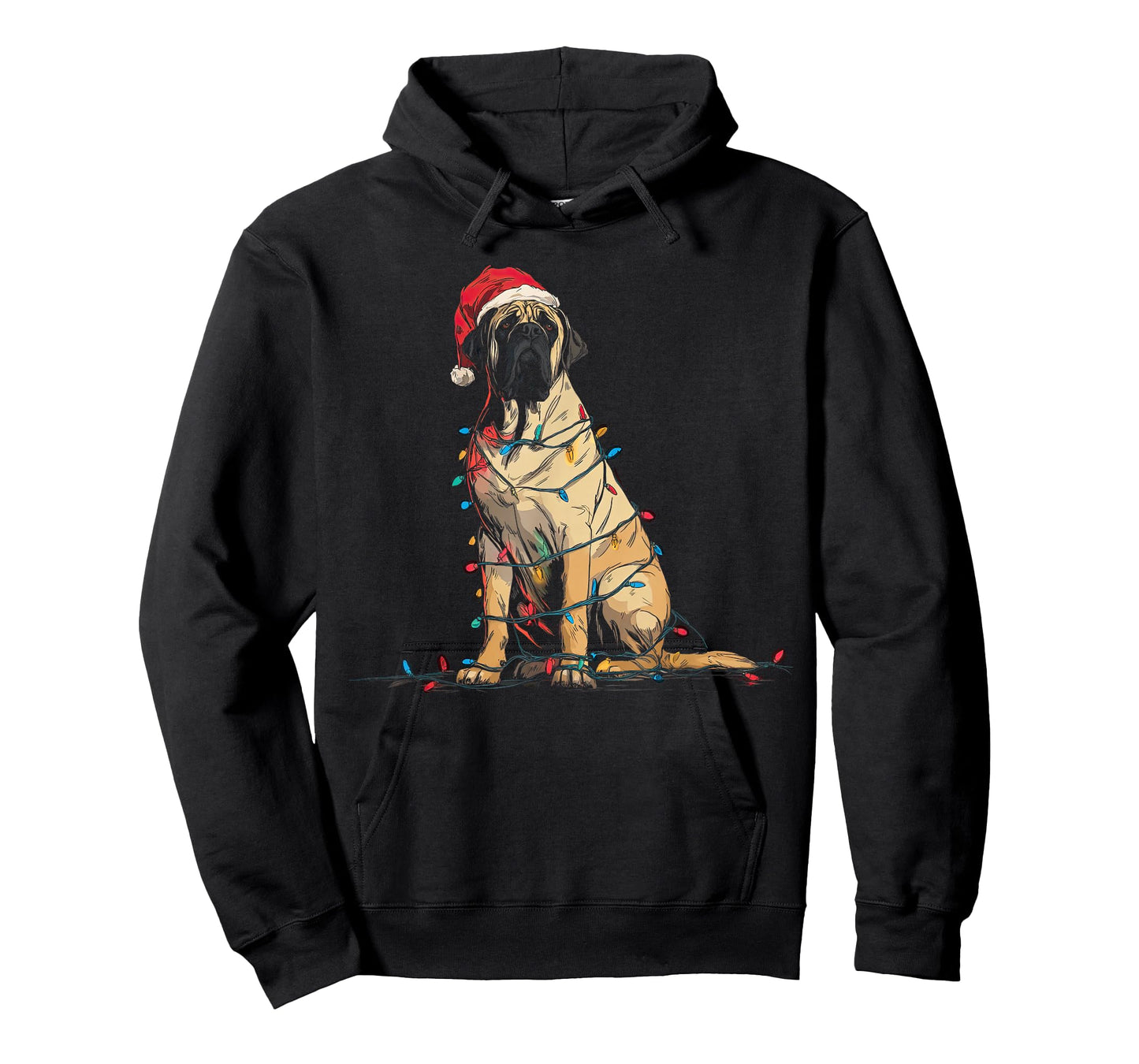 Funny English Mastiff Christmas Graphics Dog Lights Lover T-Shirt