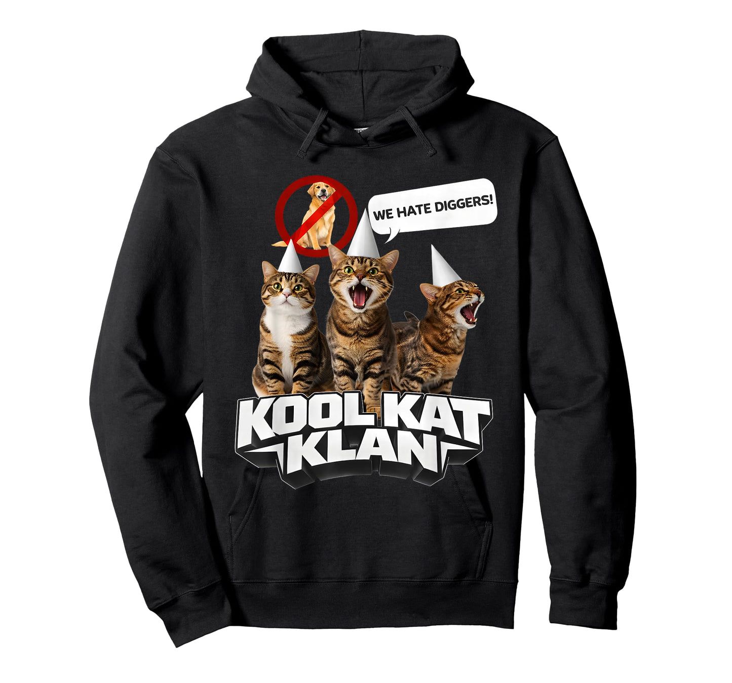 Cat Kool Kat Klan We Hate Diggers Funny T-Shirt