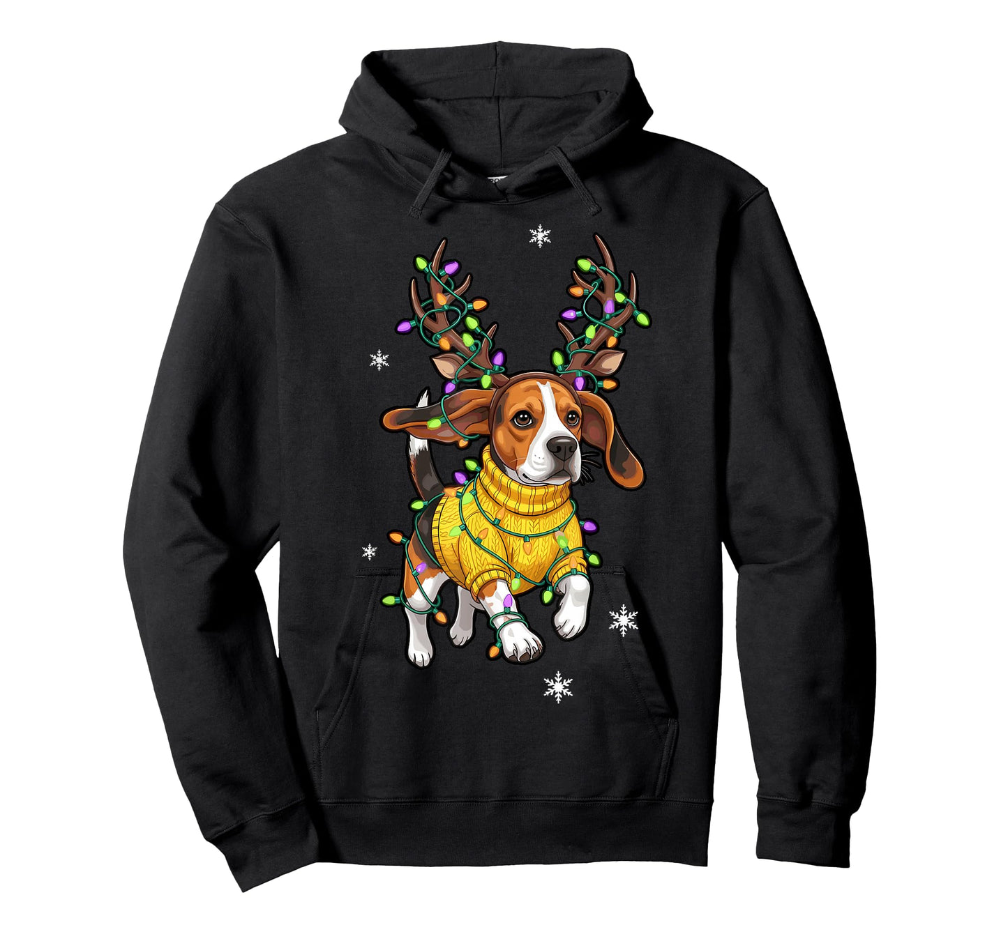 Dog Christmas Outfit, Beagle Reindeer Christmas Lights T-Shirt