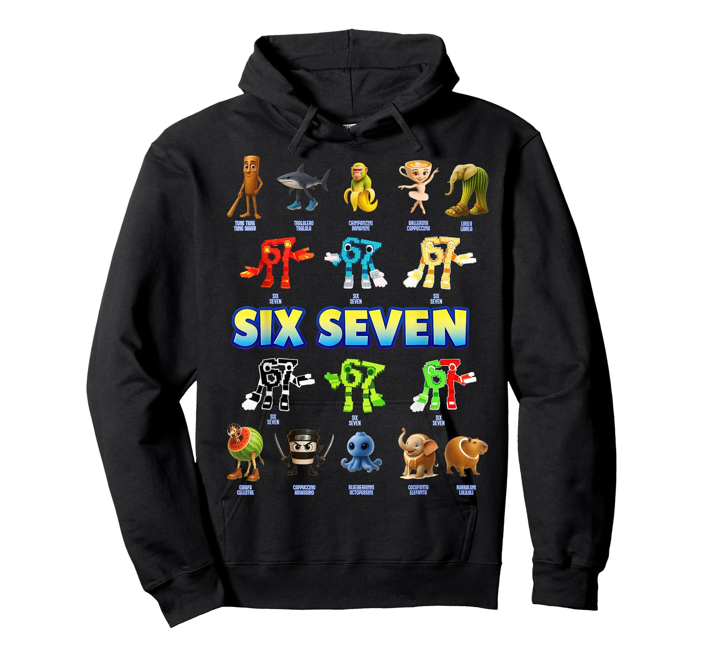 Funny Italian Brainrot Six Seven 67 Meme Gifts for Kids Boys T-Shirt