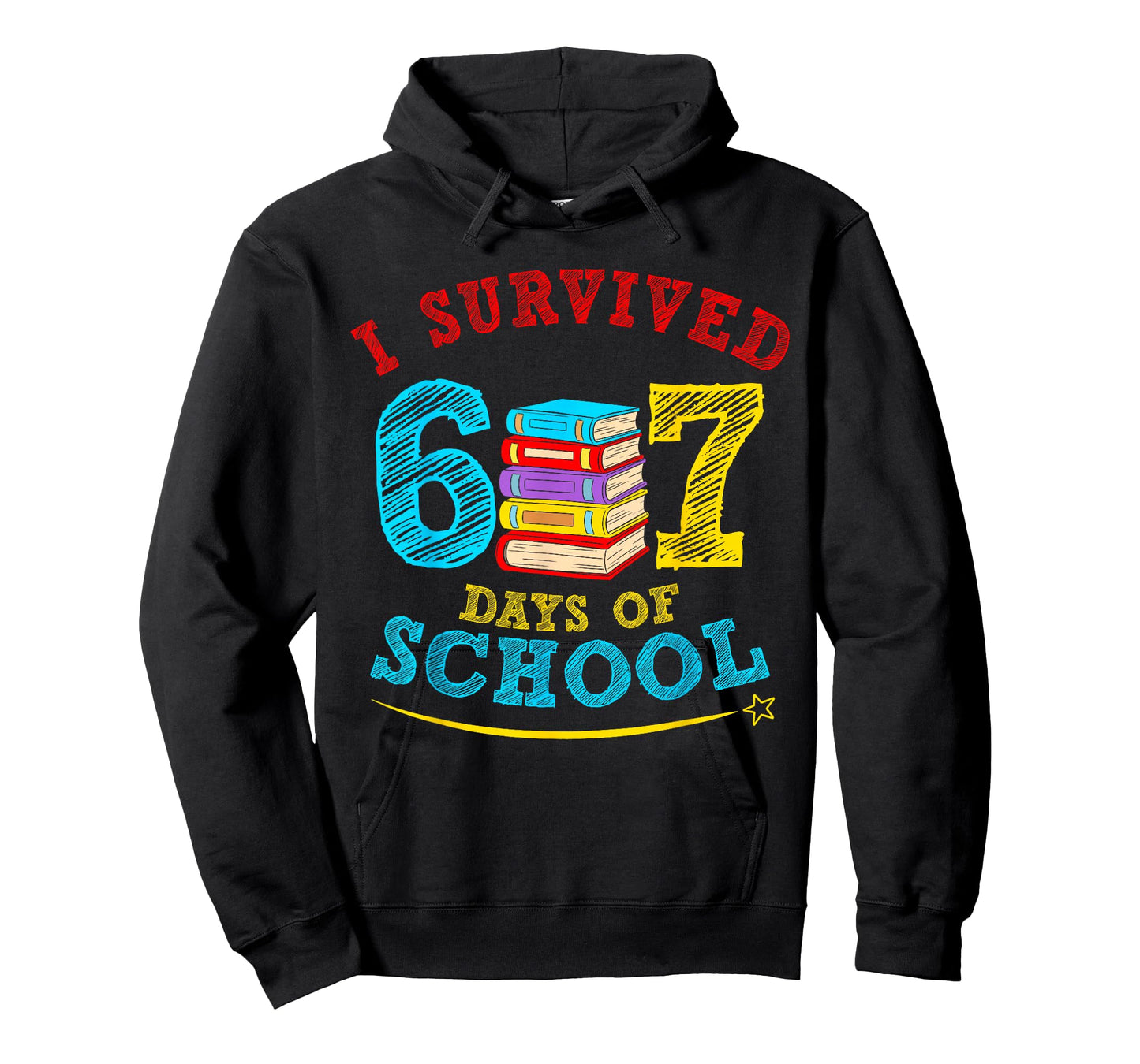 I Survived 67 Days of School Book Six Seven Students Teacher T-Shirt