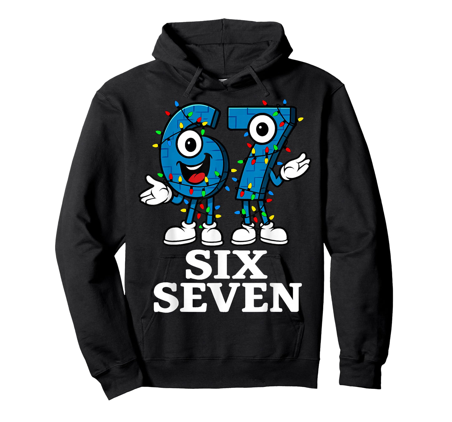 67 Six Seven 6-7 Christmas Lights - Funny Brainrot Kids Meme T-Shirt