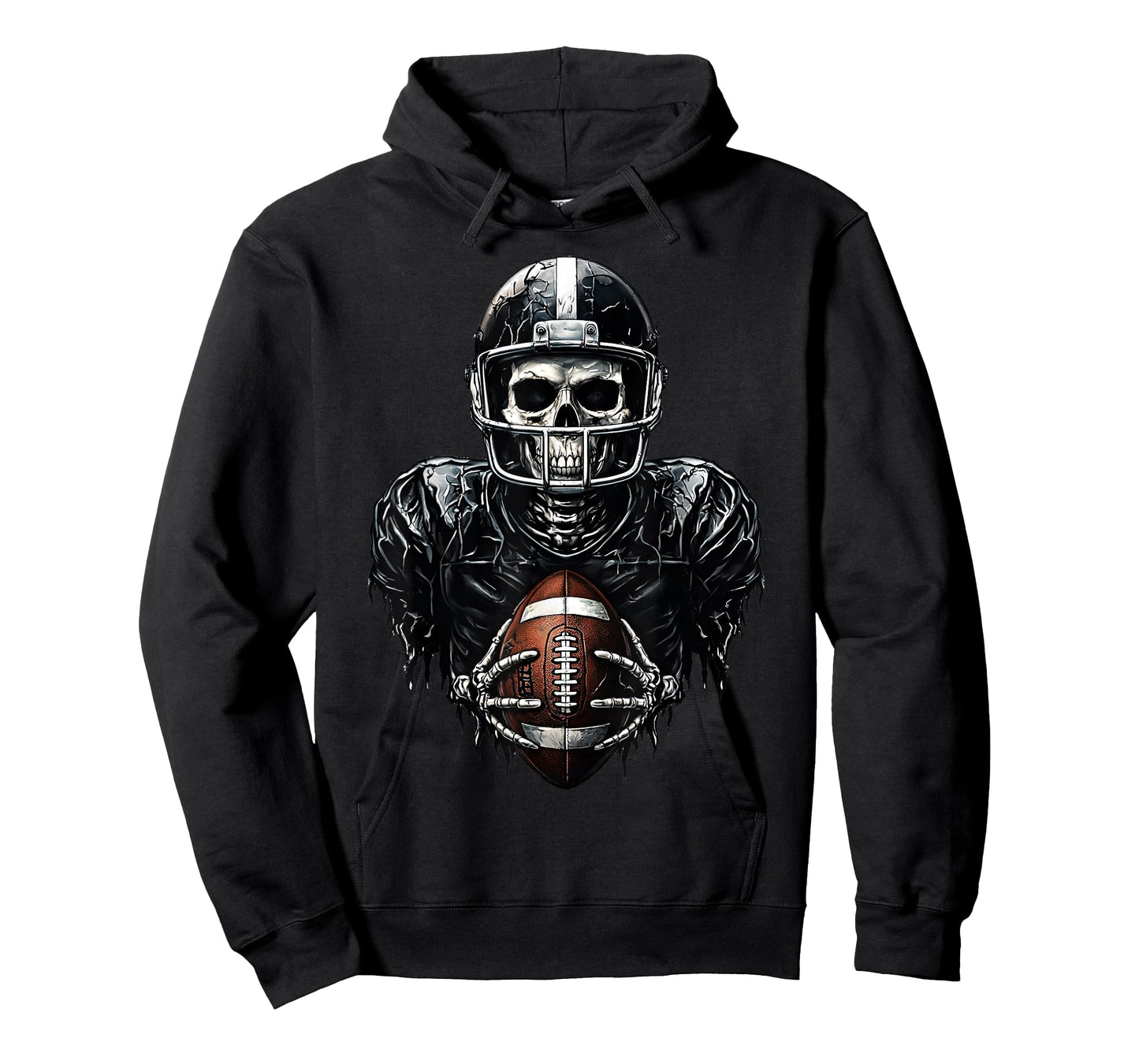Halloween Skeleton Football Player Spooky Sports Graphic T-Shirt