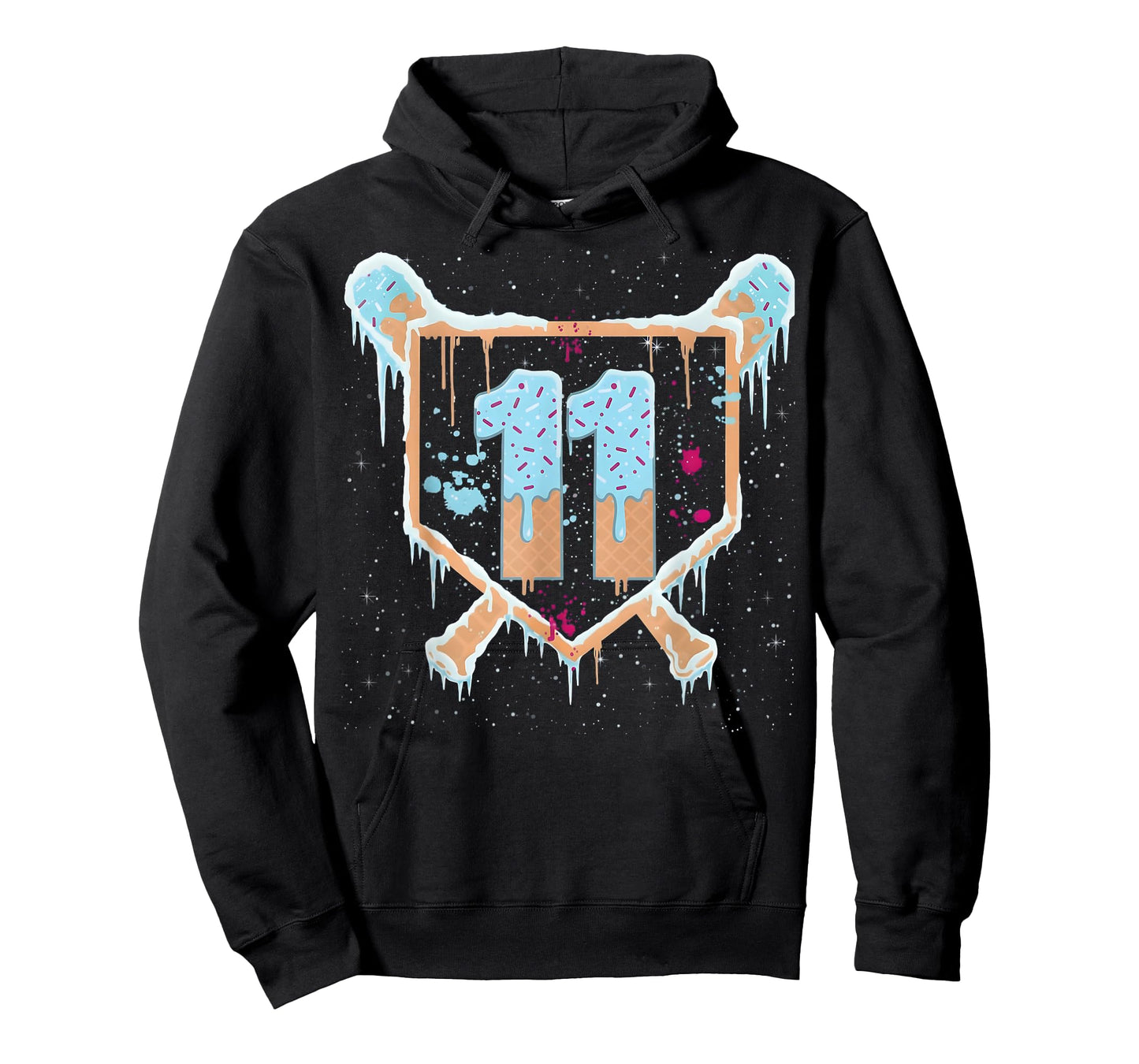Baseball 11 Year Old Ice Cream Drip 11th Birthday Boys T-Shirt