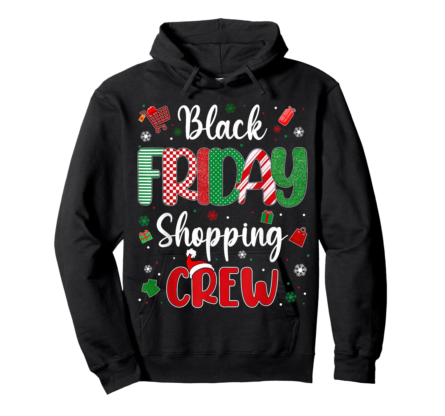 Christmas Black Shopping Family Funny Friday Shopping Crew T-Shirt