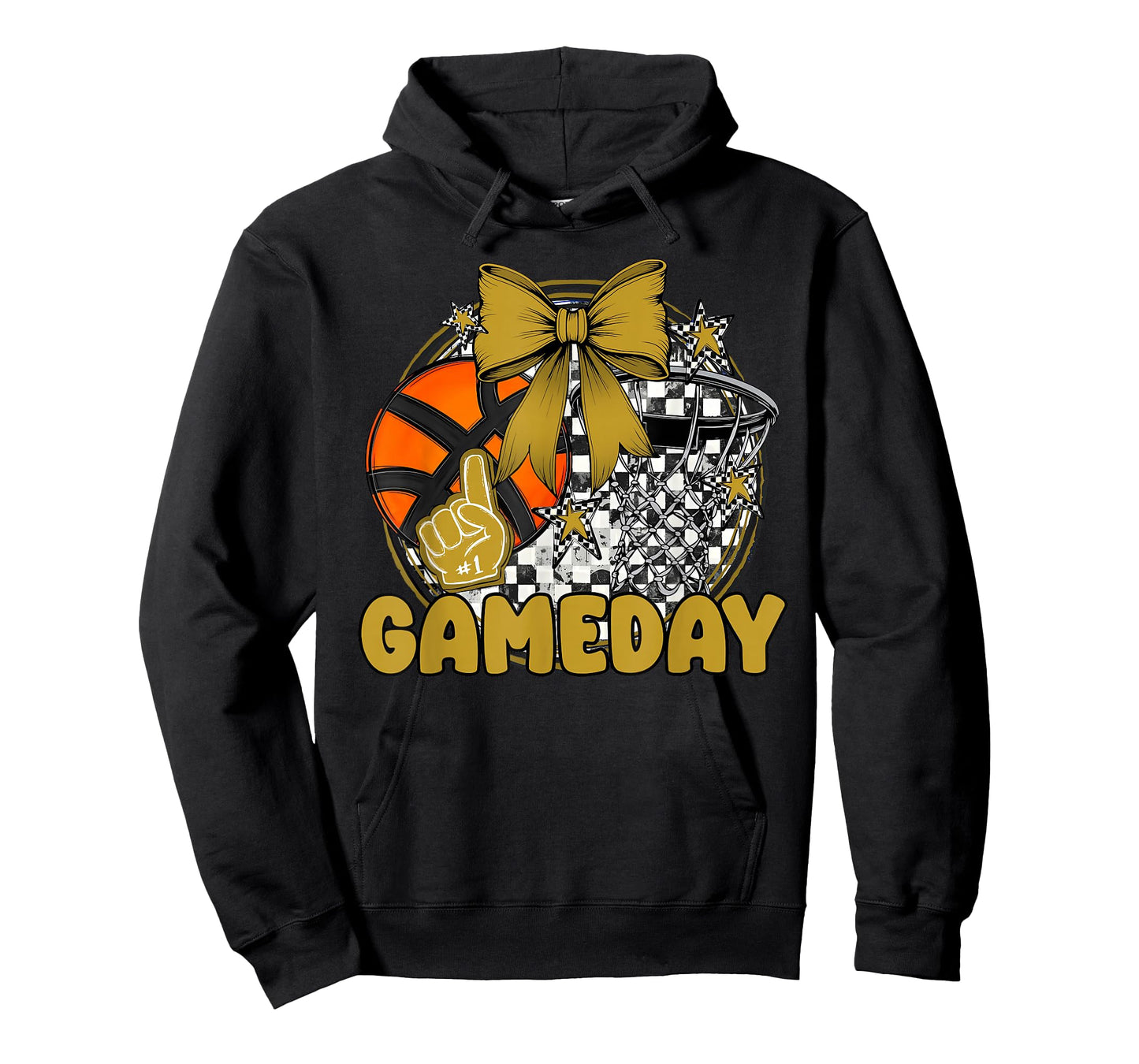 Basketball Game Day Go Cheer Team Gold Coquette Cheerleader T-Shirt
