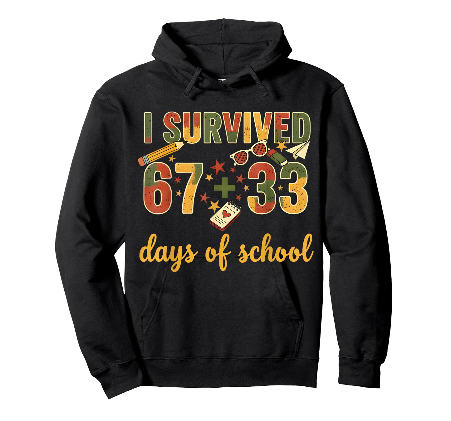 I Survived 67 + 33 Days of School 100 Days of School Teacher T-Shirt
