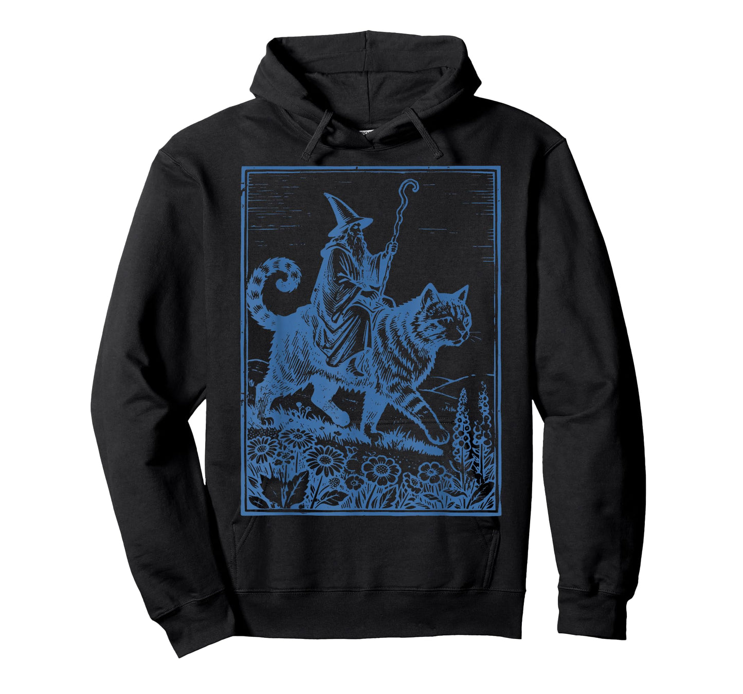 Vintage Wizard Cat Rider Funny Wizard Riding Giant Cat T-Shirt