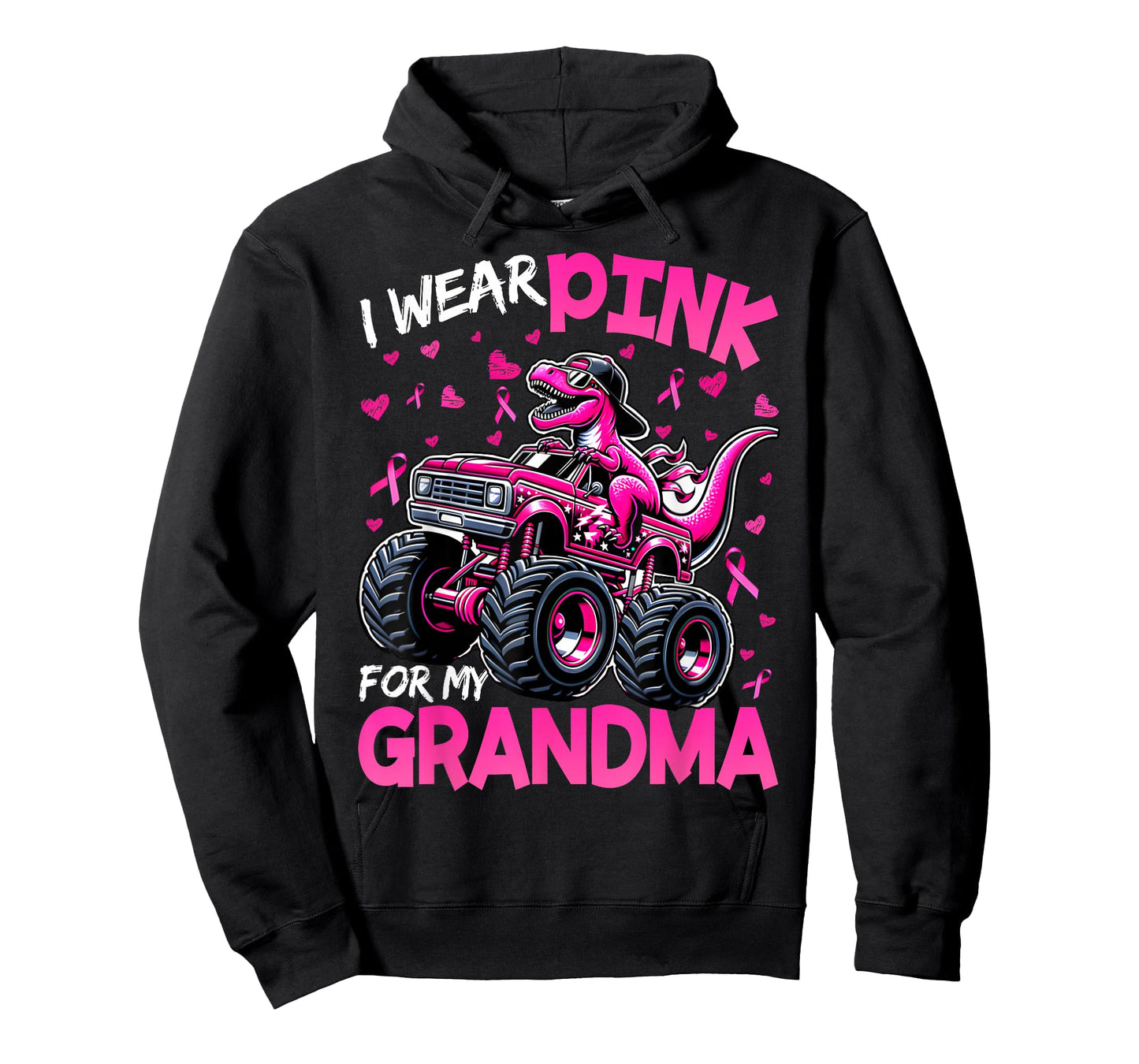 I Wear Pink for My Grandma Breast Cancer Awareness Dinosaur T-Shirt