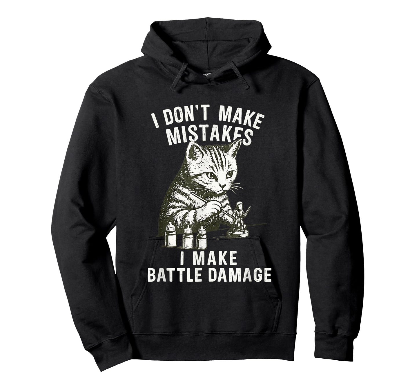 Cat Miniature Painter Battle Damage Funny Miniature Painting T-Shirt