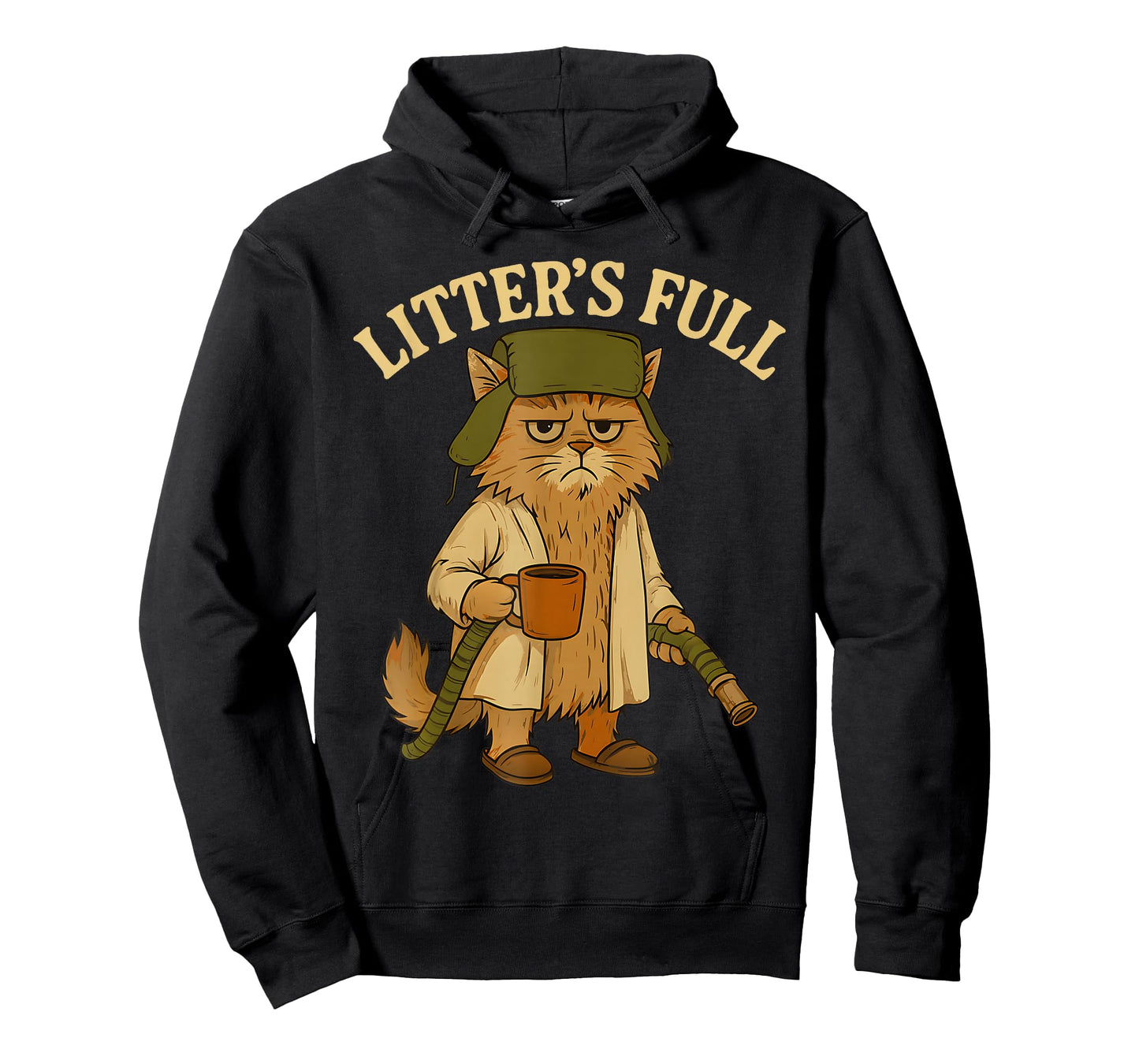 Litter’s Full Funny Cat Lovers Christmas Xmas Grumpy Humor T-Shirt