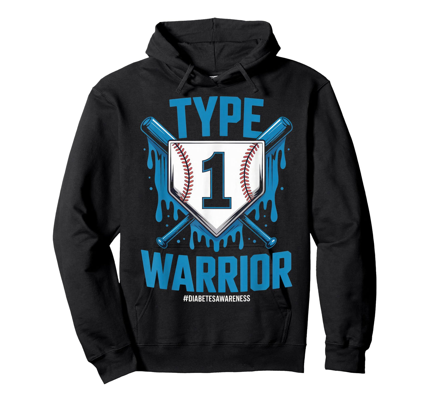 Type 1 Warrior Diabetes Awareness Baseball Enthusiasts T-Shirt