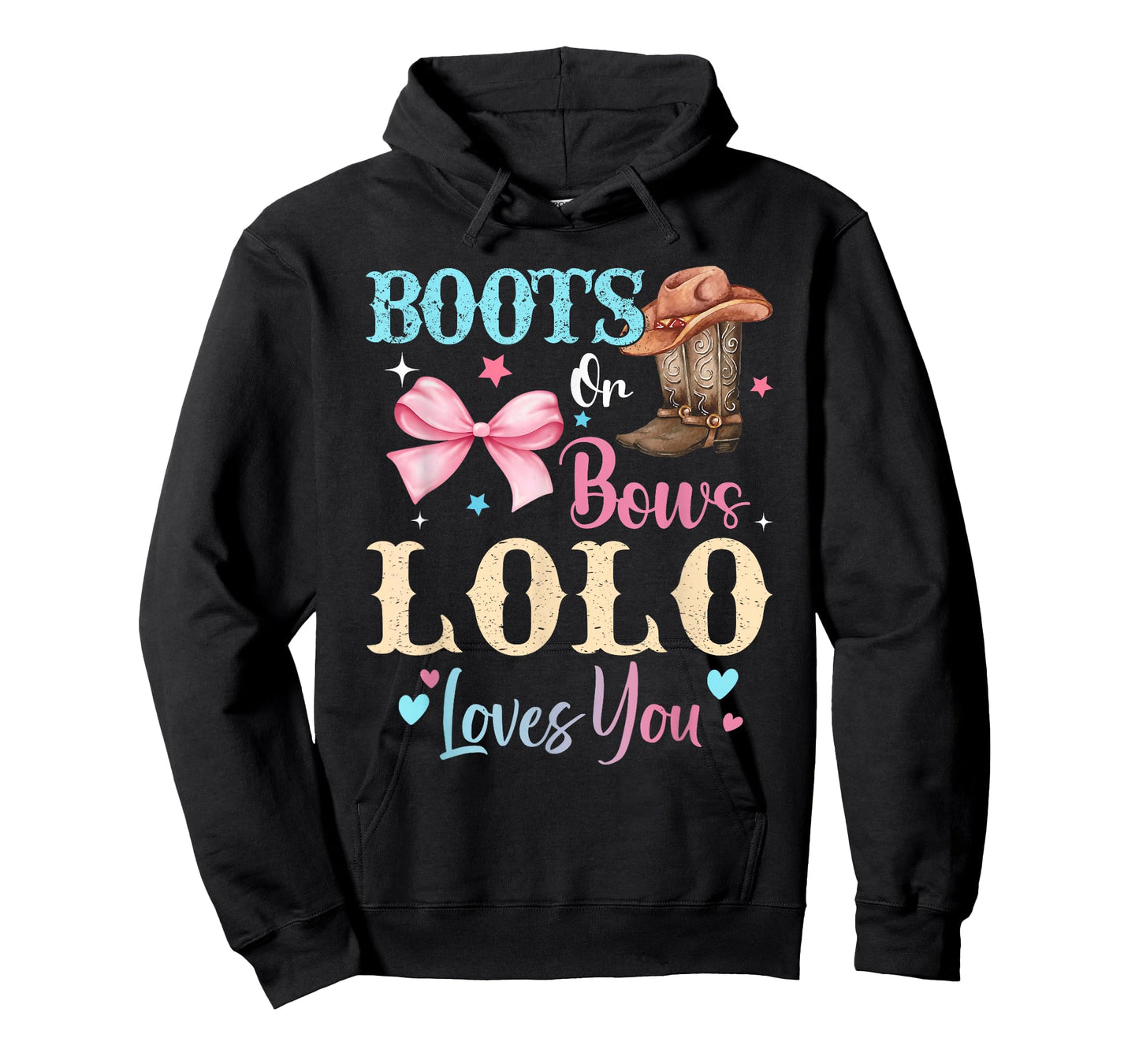 Boots or Bows Lolo Loves You Gender Reveal Family T-Shirt
