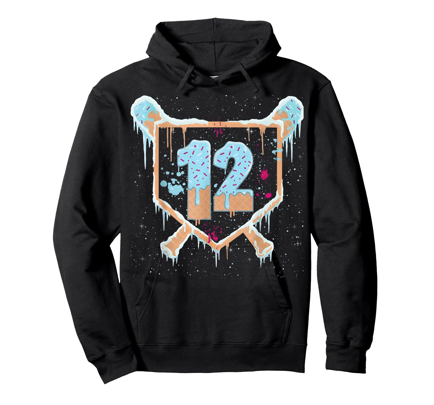 Baseball 12 Year Old Ice Cream Drip 12th Birthday Boys T-Shirt