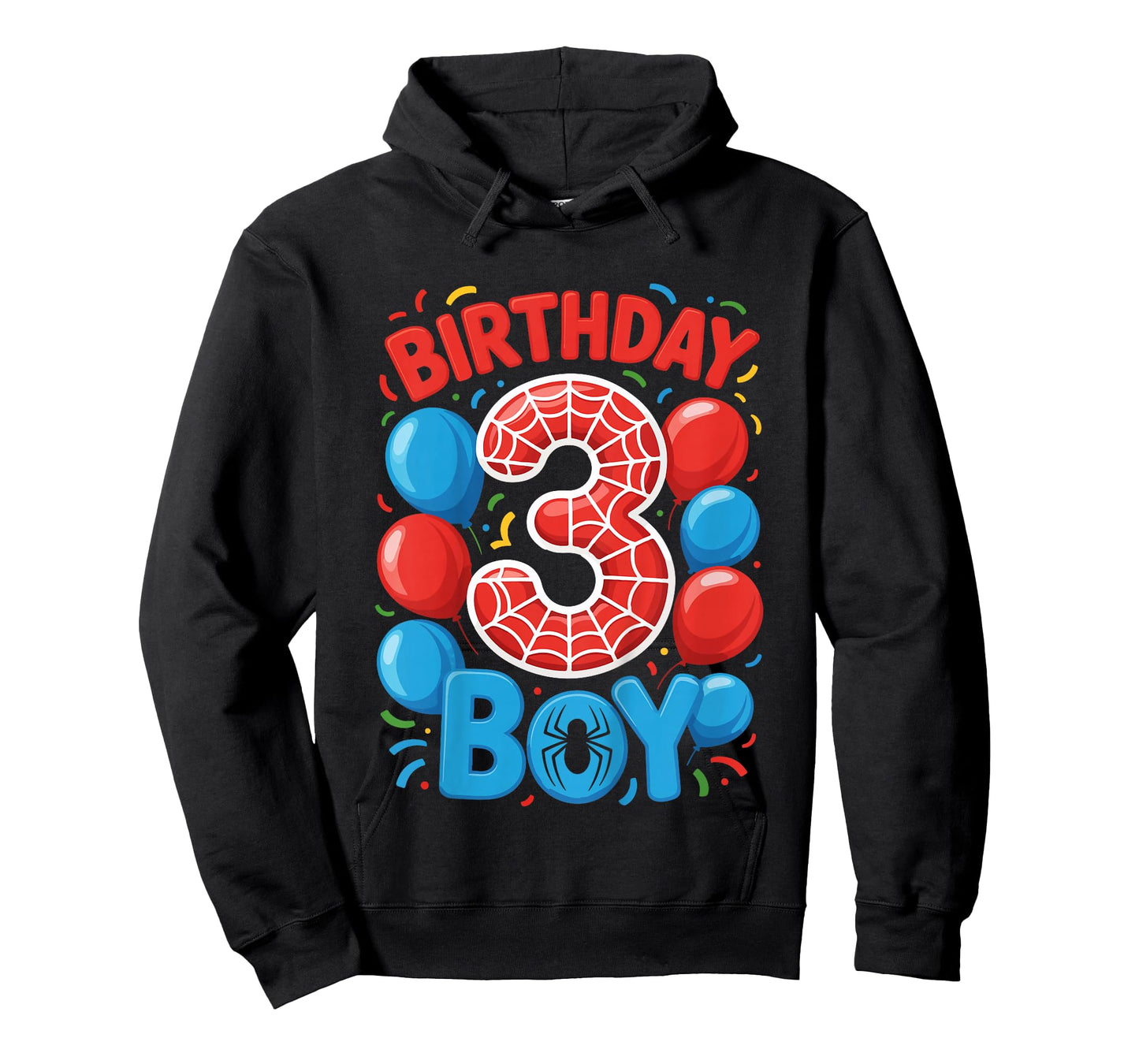 Kids 3rd Birthday Spider Web 3 Year Old Boy Party T-Shirt
