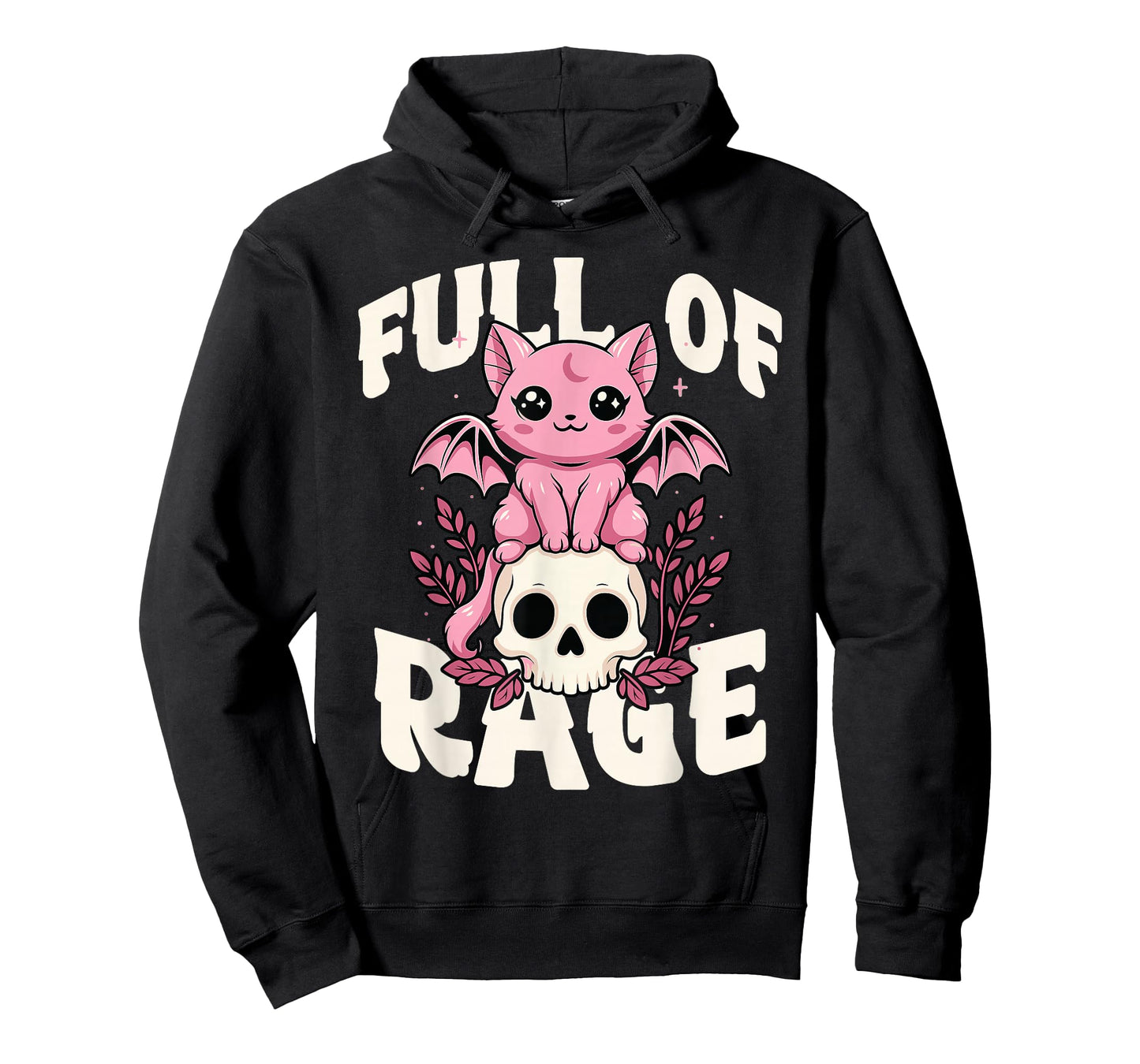 Pastel Goth Aesthetic Cute Kawaii & Creepy Bat Cat on Skull T-Shirt