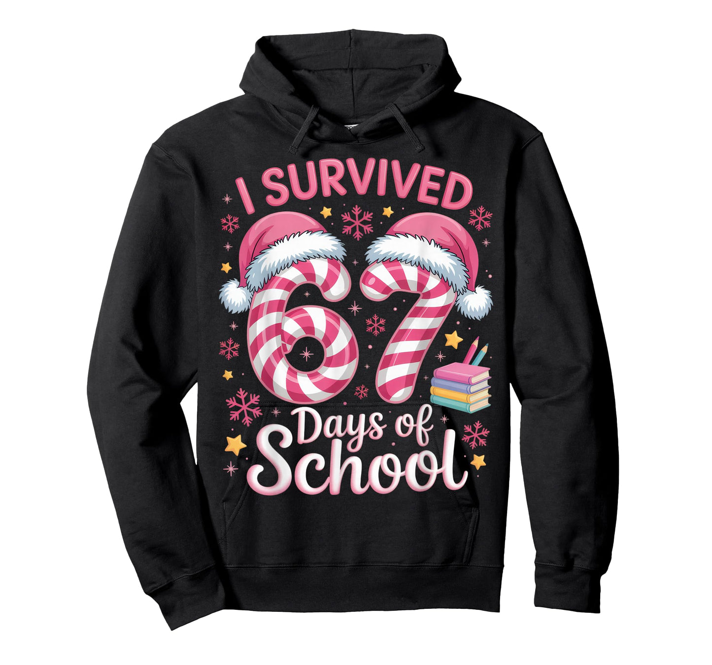 I Survived 67 Days of School Funny Student Winter Holiday T-Shirt