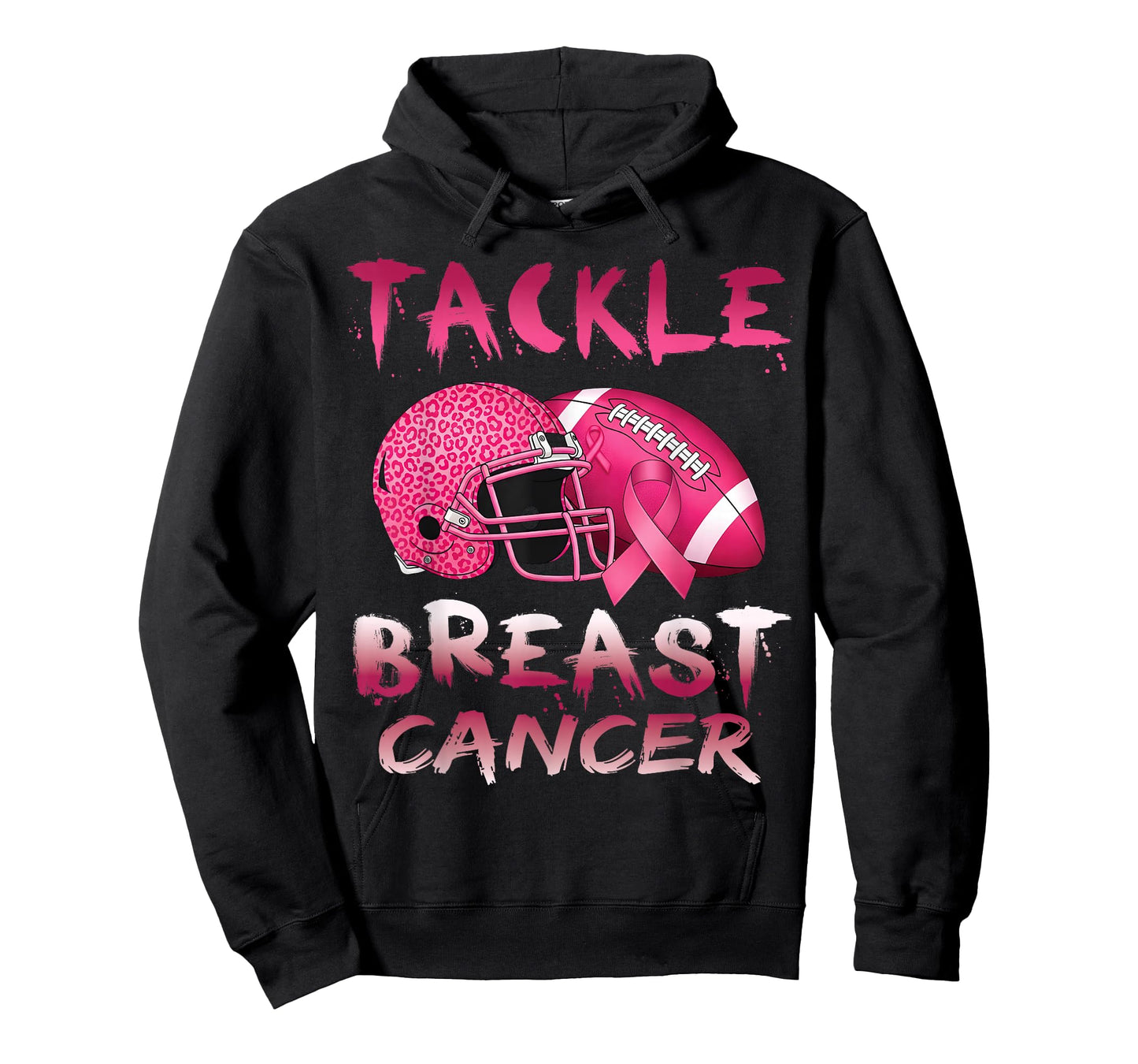 Tackle Breast Cancer Awareness American Football Leopard T-Shirt