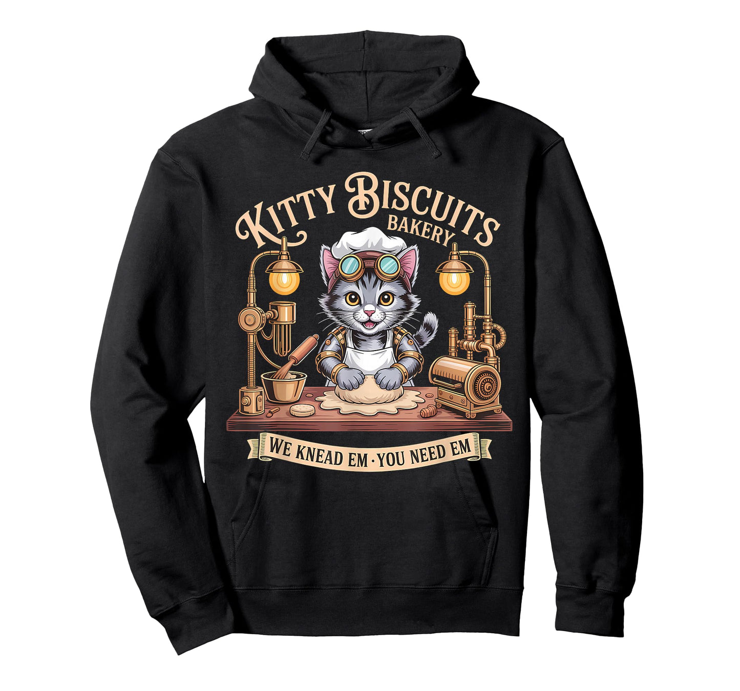 Cat Baking Kitty Biscuits We Knead Em You Need Em T-Shirt