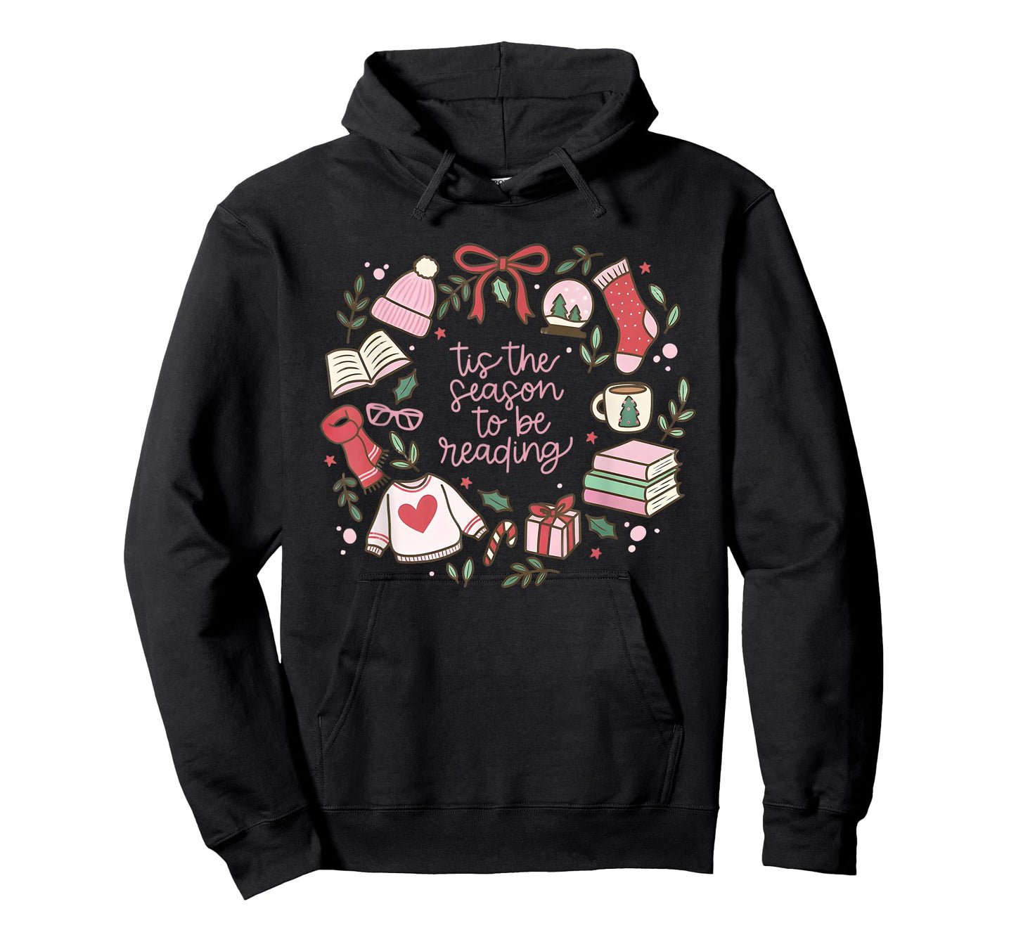 Funny Xmas Tis The Season to Be Reading Books Pajamas T-Shirt