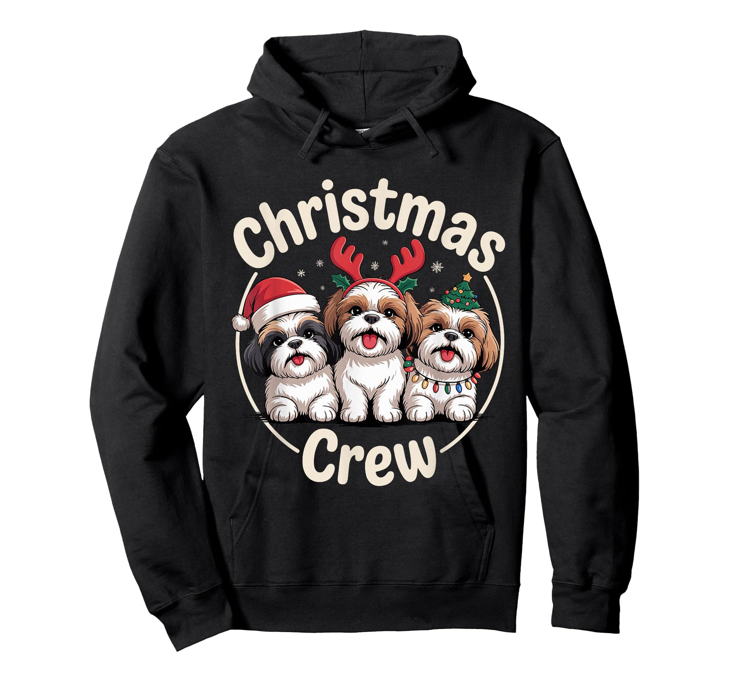 Christmas Crew Xmas Puppy Mix Dog Funny Christmas Shih Tzu T-Shirt