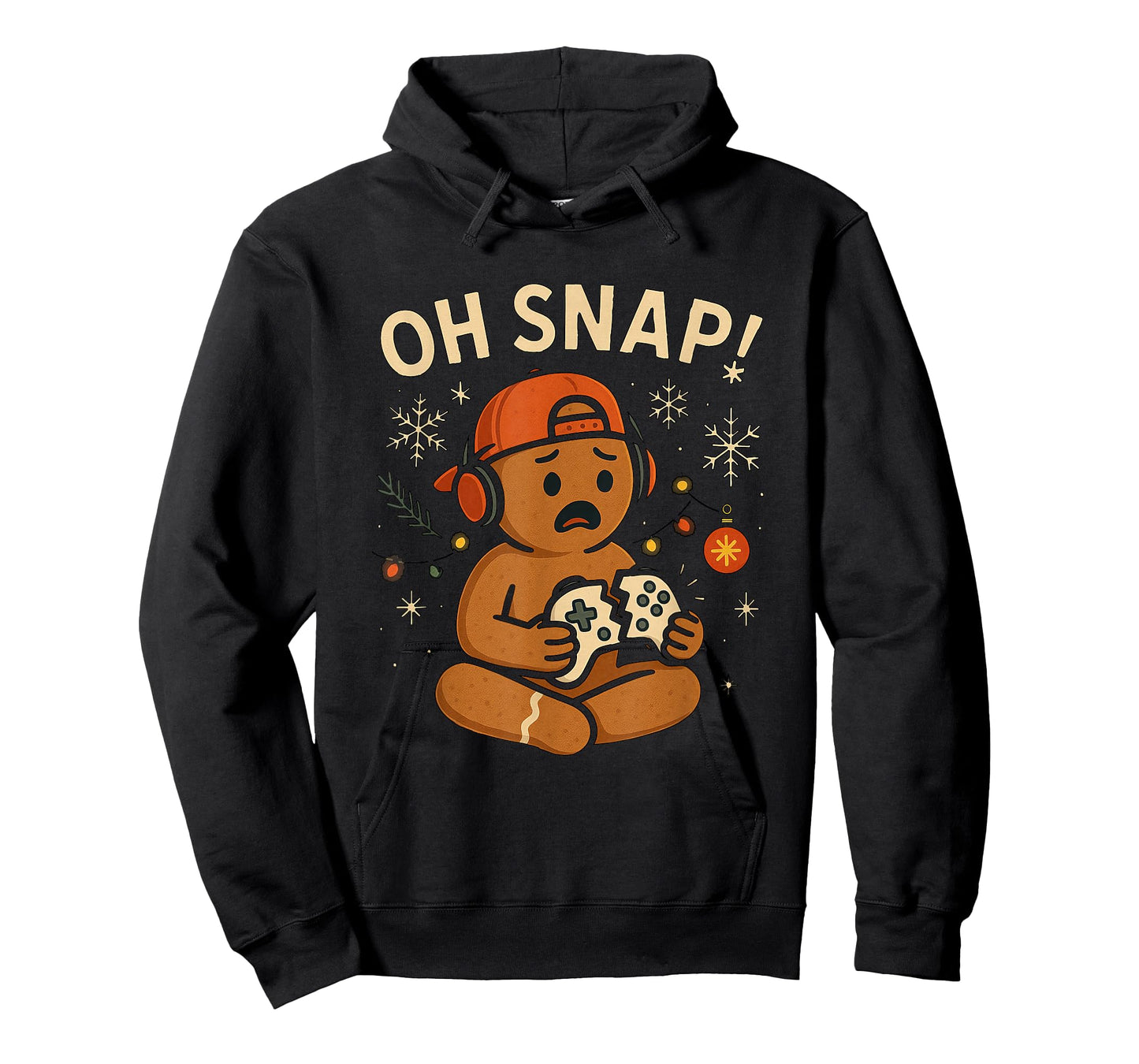 Oh Snap Gamer Gingerbreadman Christmas Gaming T-Shirt